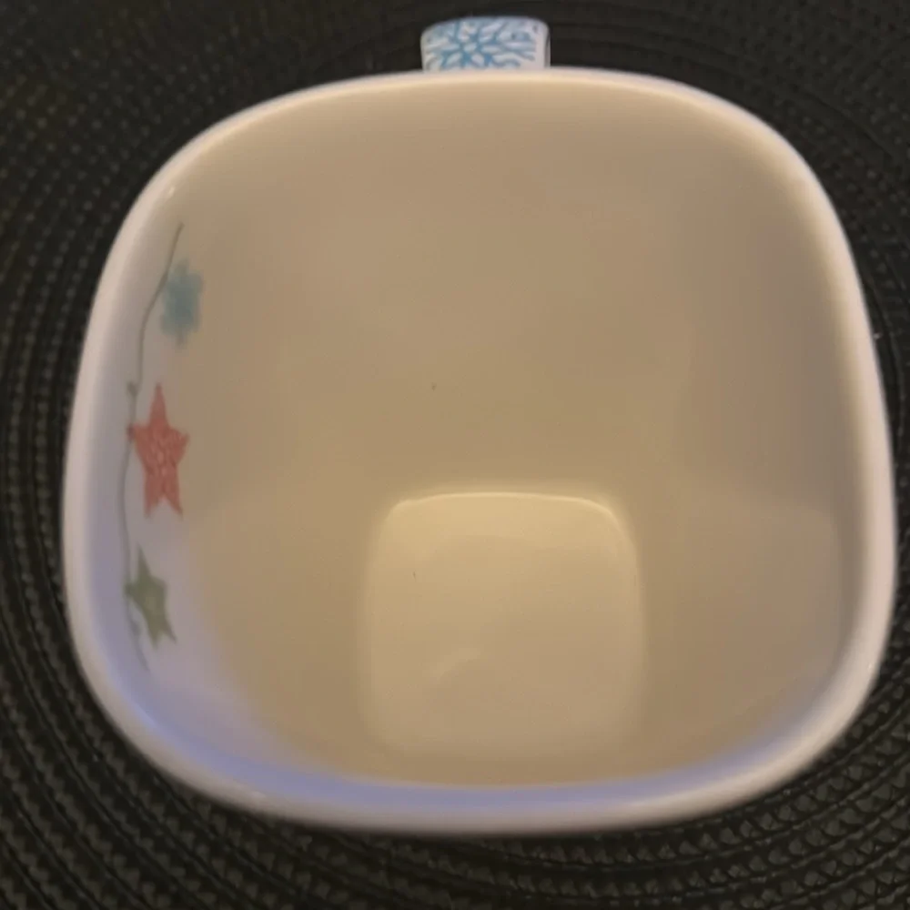 Starbucks 2005 Christmas Stars & Snowflakes Square Mug